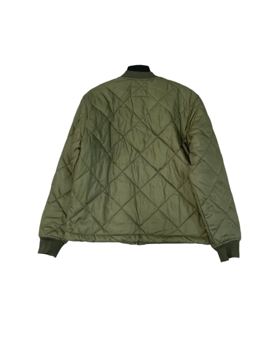 NWT Banana Republic Men's M Quilted Bomber Jacket Olive Green Polyester